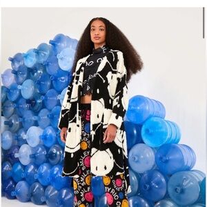 Farm Rio Smiley Face Fleece Coat Small